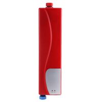 BeesClover Instant Electric Mini Tankless Water Heater Hot Tankless Water Heater System for Kitchen European Plug red Stand-Alone