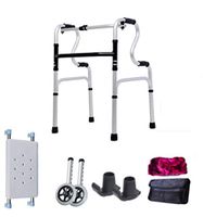 Lqdpdd Lightweight Folding Four Wheel Rollator Walker with Padded Seat, Folding Walker 8 Files Adjustable, Lightweight Portable, Compact Elderly, Handicap Medical Walking Mobility Aid