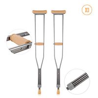 Qucasyl Axillary Crutches, Crutch for Adults with Medical Comfortable Cushion, 6 Adjustable in Height, Lightweight Walking for Adult