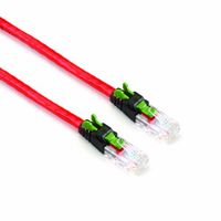LockPORT CAT5e Secure Locking Patch Cable, Red 6-in./9-in. (15.2/22.8-cm)