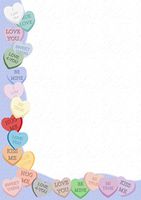Candy Hearts Valentine Day Stationery Printer Paper 26 Sheets