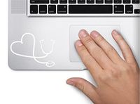 Stethoscope Heart RN Nurse Symbol Decal Funny Laptop Skin MacBook Trackpad Keypad Sticker Window, Decal Sticker Vinyl Car Home Truck Window Laptop
