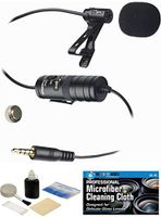 External Lavalier Microphone with 20' audio cable + Accessory Bundle for Canon VIXIA HF R500-R600-R700-R800 HD Video Camcorder