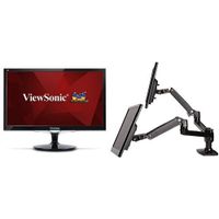 ViewSonic VX2452MH 24-Inch LED-Lit LCD Monitor (2-Pack) and AmazonBasics Dual Side-by-Side Monitor Arm Set
