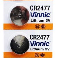 Vinnic CR2477 3V Lithium Cell 2 Batteries EXP. 2028