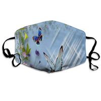Face Mask Summer Butterfly and Flower Cool Cycling Half Face Earloop Dust Mask for Woman