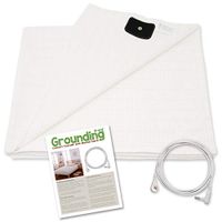 Grounding Brand Half Sheet with Earth Connection Cord - Silver Antimicrobial Conductive Mat for Better Sleep, EMF Protection and Healthy Energy, Large 98x35.5 fits Full, Queen, King, White