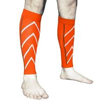 Feccile Sports & Fitness Leg Protector Calf Compression Support Sleeve for Outdoor Exercise Running, Cycling,Soccer,1 Pair (Orange)