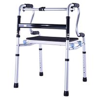Luckya Elderly Walker Wheelless Walking Stand Disabled Walking Frame with Seat Plate Four-Legged Walking Stick Non-Slip Walking Stick with Hospital