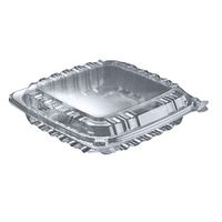 DART ClearSeal Hinged-Lid Plastic Containers, 8 3/10 x 8 3/10 x 3, Clear, 250/Carton