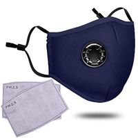 Adjustable Earloop Dustproof Face Cover,with 2 Pcs Replacement Activated Carbon Cotton Filters,Easy Breathe Reusable Washable