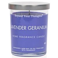 Beyond Your Thoughts Scented Candle Aromatherapy Wax Mixed Popular Long Lasting Lavender&Geranium Fragrances Purple 8oz