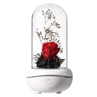 Aroma Diffuser Oil Essential Diffusers 8“ Aromatherapy with Rose Lamp Dome Cover for Home Room Ornament Party Wedding Decoration (Red Rose)