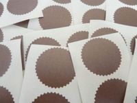 Minilabel Mini Sticker Pack Of 24 (Twenty-Four), 42mm Serrated Edge , Certificate Wafer Company Seal Labels , Stickers For Embossing , Legal & Awards