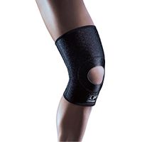 LP SUPPORT Extreme 708CA Knee Support Compression Sleeve - Breathable CoolPrene Athletic Brace Knee (Black - Size L)
