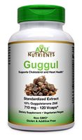 AyuNutrients Guggul 710 mg (10% Guggulsterone Z & E)-120 Veg Caps|Made in USA|Highest Potency and Purity on The Market|Supports Cholesterol