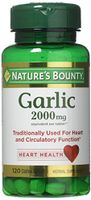 Nature's Bounty Garlic, 2000mg, 120 Coated Tablets (Pack of 2)