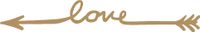 hBARSCI Love Arrow Vinyl Decal - 5 Inches - for Cars, Trucks, Windows, Laptops, Tablets, Outdoor-Grade 2.5mil Thick Vinyl - Gold