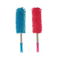 Extendable Duster Telescopic with Microfiber Head Removable and Machine Washable Perfect for Office/Home/Car (Color : Red)