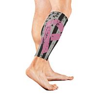 Anyangquji Breast Cancer Awareness Ribbons Big American Flag Sports Calf Compression Sleeve Strong Calf Support for Runners(1 Pair)