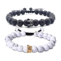 Softones 8MM Lava Rock Aromatherapy Anxiety Essential Oil Diffuser Beads Bracelet for Men Women,Friendship Couples Gifts Natural Stone Bracelets