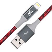 360 Electrical 360650-CR Habitat 4ft Premium Braided Charging Cable with Lightning Connector - MFi Certified for iPhone and iPad - Active-Crimson