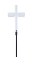 Moonrays 93243 Solar Stake Light Made of Clear Plastic with White LED Light, Cross Design, Eco Friendly, Automatic Light, Beautiful Accent for Gardens or Yard, Easy Installation