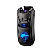 Dual Arc Lighter Double Arc Plasma Lighter USB Rechargeable Windproof Flameless Electronic No Gas Lighters Good for Cigar Candle Cigarette(Black Eagle)