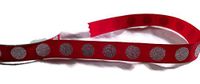 Red/Silver Glitter Dot Ribbon - 3 Yards