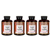 Swanson Garlic with Lecithin 600/380 Milligrams 200 Capsules (4 Pack)