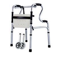 Seat & Roller Bar Covers Walker Folding Easy to Carry Multi-Functional Handicapped Essentials Old Handrail Crutch Travel Exercise Stroller Walker (Color : B, Size : 5153cm)