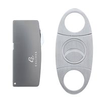 GALINER Cigar Lighter, Metal Windproof Butane Torch Cigarette Lighter with Cutter (Gun Gray)