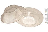 " OCCASIONS" 240 Bowls Pack, Heavyweight Wedding Party Disposable Plastic Dessert Ice Cream Bowls (6 oz Ice cream bowls, Seasons Clear with Gold Glitter)