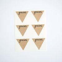 Gracias Stickers by Once Upon Supplies, Thank You Triangle Shape Seals and Labels for Sealing Envelopes and Party Favors, 1.5 Inches X 1.5 Inches, Kraft Brown, 48 Stickers