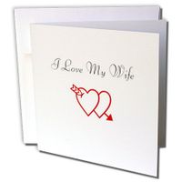 3dRose I Love My Wife Heart - Greeting Cards, 6 x 6 inches, set of 12 (gc_27811_2)