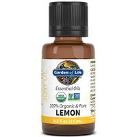 Garden of Life Essential Oil, Lemon 0.5 fl oz (15 mL), 100% USDA Organic & Pure, Clean, Undiluted & Non-GMO - for Diffuser, Aromatherapy, Meditation - Joyful, Aromatic, Calming, Refreshing