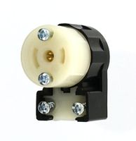 Leviton ML2-AC 15 Amp, 125 Volt, Locking Connector, Industrial Grade, Grounding, MiniLock Angle, Black-White