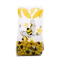 10ct. Playful"Honey Bees" 4x2x9" Medium Size Cello Cellophane Treat Food Snack Bags ngKE -1488