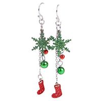 1set Christmas pearl earrings Womens christmas fashion shiny jewelry Accessory Good Jewerly Accessories Fashion Stylish Novelty Pendant Prom Pretty Bangle