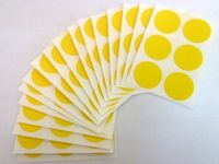 Minilabel 102 Labels , 25mm Diameter Round , Removable / Low Tack Colour Code Stickers Yellow