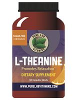Pure Lab Vitamins L-Theanine 125mg Sugar - Free Chewable -60 Tablets, stevia Free, Artificial Sweetener Free.