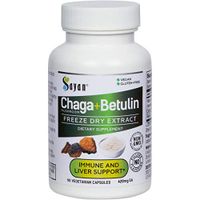 Sayan Siberian Wild Forest Chaga Mushroom Extract Powder with Betulin Birch Bark Extract 90 Vegetarian Capsules 420mg Each Antioxidant, Immune System Booster, Inflammation Reduction Help, Fight Yeast