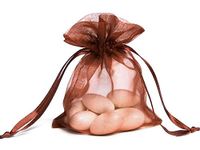 Organza Drawstring Pouches Gift Bags 4"x6" - 60 Premium Quality (brown)