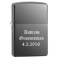 Groomsman Gift Personalized Black Ice Zippo Lighter - Free Laser Engraving