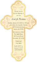 Cream Diecut Cross Baptism Christening Invitations - Set of 20