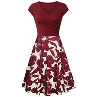 Summer Dresses Women's Short Sleeve Cross V- Neck Dress Liraly