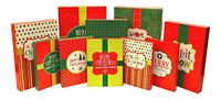 Christmas Holiday Multi Color Festive Gift Wrapping Shirt, Robe, Lingerie Boxes Set, Red, Green, Beige, 10 Count