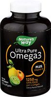 Nature's Way Ultra Pure Omega3 Fish Oil Plus Vitamin D, 1250 mg EPA/DHA, Citrus Punch, 120 Softgels