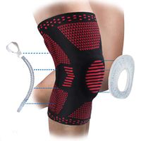 Knee Compression Sleeve with Patella Gel Pads for Women & Men Knee Brace with Side Stabilizers Knee Support for Meniscus Tear, Knee Pain, Arthritis, Running (Red_1 Pack, Medium)