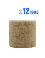 Gome self Adhesive Bandage, First Aid Bandages, Vet wrap for Horses Natural Rubber 2 Inches (Skin, 12 Rolls)